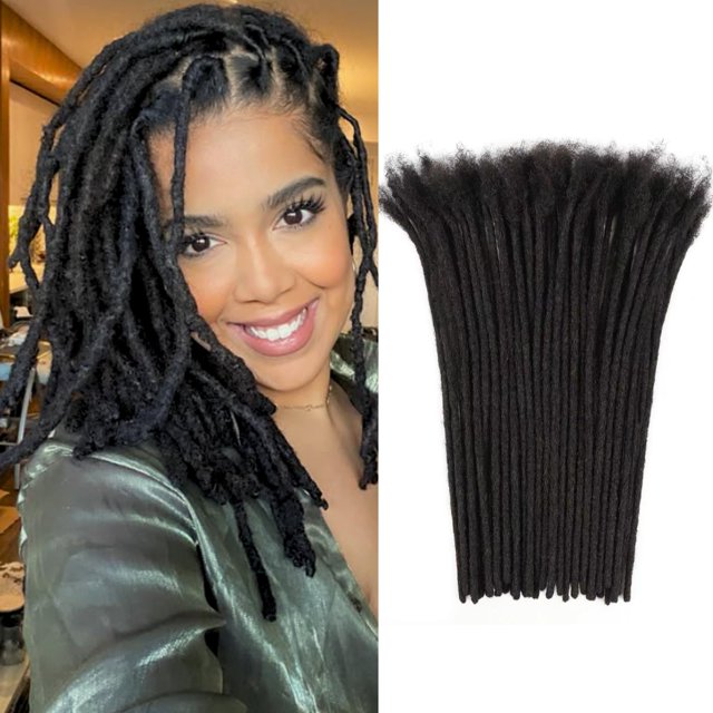 Cabello humano Loc Extensions MYCNIMY de 4 pulgadas, 60 mechones