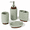 Green-Embossed Textured-4-Piece, variant on Ceramic Bathroom Accessories Set Black 4 Piece Tulip Design
