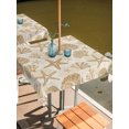 thumbnail image 2 of Outdoor Tablecloth with Umbrella Hole for Patio/Picnic/Party/Camping, Khaki Coastal Summer Waterproof Table Cloth Square Cover Washable, Coral Shell Starfish Nautical Retro (54"x 54"), 2 of 9