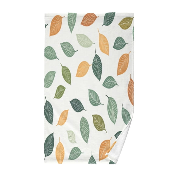 Pure Cotton Face Towel 16x28 Inches Hand Towel Bath Towel Hand Bath Towels Soft Good Water Absorption for Washing Face Wiping Face Cartoon Cute Green Leaves Seamless