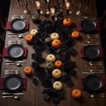 thumbnail image 5 of Fall Halloween Decoration for Home Indoor Outdoor Clearance Under $5.00!Halloween Dark-Themed Ornament Artificial Maple Leaf Thanksgiving Wall Hanging Artificial Maple Leaf With Black Wicker, 5 of 7
