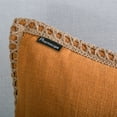 thumbnail image 3 of Phantoscope Farmhouse Burlap Linen Tailored Edge Decorative Throw Pillow Cover for Bed and Couch, 18" x 18", Orange, 2 Pack, 3 of 5