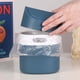 thumbnail image 2 of Mini bote de basura de plástico moderno con tapa para tocador de baño, escritorio, mesa o mesa de café - Deseche los redondos de algodón,(Square Swing - Blue), 2 of 3