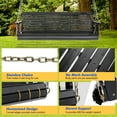 thumbnail image 5 of Ktaxon Patio Wooden Porch Swing for Courtyard & Garden, Heavy Duty 880 LBS Swing Chair Bench with Hanging Chains for Outdoors (Black, 5 FT), 5 of 9