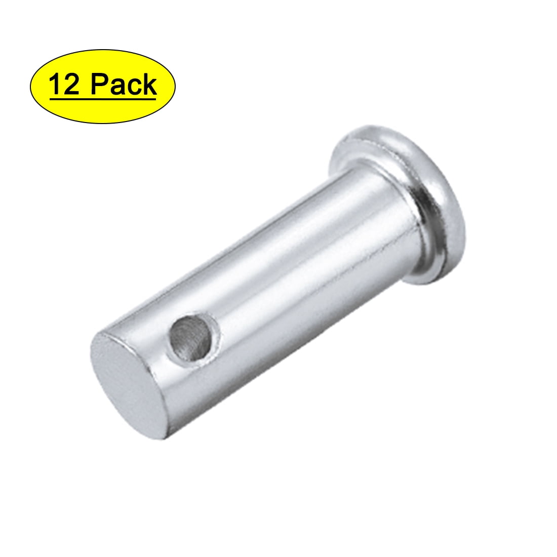 5mm X 25mm Flat Head Zinc-Plating Solid Steel Link Hinge Pin 12Pcs uxcell Single Hole Clevis Pins 