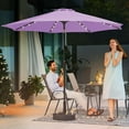thumbnail image 6 of SSyao 9FT Outdoor Patio Umbrella with Solar Lights, LED Lighted Pool Umbrella with Tilt and Crank, Outdoor Table Umbrellas for Deck, Yard & Market (Taro Purple), 6 of 7