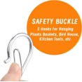 thumbnail image 2 of Minzimin 12/24 PCS S Hooks for Hanging with Safety Buckle, Metal S Shaped Hooks Fit for 0.5 Inch Rod Diamater, for Kitchen Utensil, Cups, Pots, Plants, Bags, Hats, 2 of 9