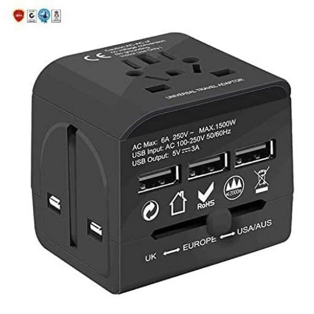 Dropship 5 Core 3 Pieces Charger Universal Adapter Multi Outlet Port 4 USB  Phone Power All In One Multi Cable Multiple Phone Charge 2.1 Amp Wall Plug  White; Red & Black UTA