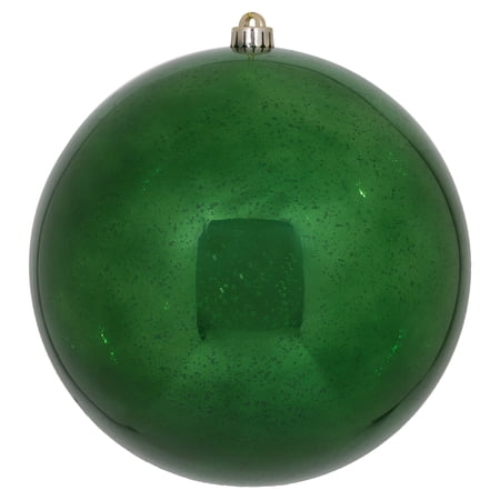 Vickerman 10 Christmas Ornament Ball Emerald Shiny Mercury Finish Shatterproof Plastic Holiday Christmas Tree Decoration