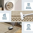 thumbnail image 5 of IdealHouse 9'x12' Washable Kitchen Runner Rug, Non-Slip, Soft Modern Low Pile Checkered Hallway Rug for Bedside, Bathroom, Living Room, Taupe, 5 of 9