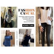 SHIBEVER Women's Long Sleeve Tops Round Neck T-Shirts for Women Fall Fashion Leopard Print Tops Casual Workout Loose Tunics Tops Gray Black Blouses Size L
