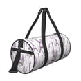 thumbnail image 3 of Xecao Lavender Flowers print Round Travel Duffel Bag is a foldable gym bag with an inner pocket, perfect for travel sports, 3 of 8