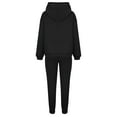 thumbnail image 6 of Brondbend Womens Tracksuit Womens Sweat Suits 2 Piece Set Long Sleeved Hooded Solid Pullover Sweatshirt with Casual Sweatpant Outfits Loose Fall Winter Comfortable Athletic Set,Black, 6 of 6