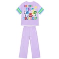 thumbnail image 4 of Inside Out Girls' Athletic Front & Back T-shirt with Embroidery & Straight Leg Fleece Pants, 2-Piece, Sizes 4-16, 4 of 10