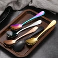 thumbnail image 4 of pitrice 6pcs Stainless Steel Teaspoon Fork Travel Handle 6pcs Cutlery Set Tableware Kitchen Portable Spoon for Coffee Afternoon Tea Type 7, 4 of 9