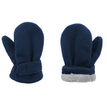 

American Trends Toddler Mittens Unisex Fleece Lined Gloves Baby Winter Warm Mittens for Kids Boys and Girls -1 Pairs Navy L