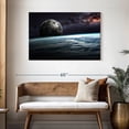 thumbnail image 3 of Elephant Stock Earth And Moon In Space Wall Art - Horizontal Canvas Wall Art - Living Room Wall Decor - Astronomy & Space Canvas - Gray And Beige Decor - 45" x 30", 3 of 8