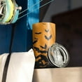 thumbnail image 3 of 20oz Tumblers Halloween Bat Silhouette Pattern Stainless Steel Vacuum Insulated Double Wall Travel Tumbler Cups Mug with Lid and Straw,Cleaning Brush for Cold & Hot Drinks, 3 of 7