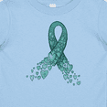 thumbnail image 4 of Inktastic Ovarian Cancer Awareness Teal Ribbon Made of Hearts Boys or Girls Baby T-Shirt, 4 of 5