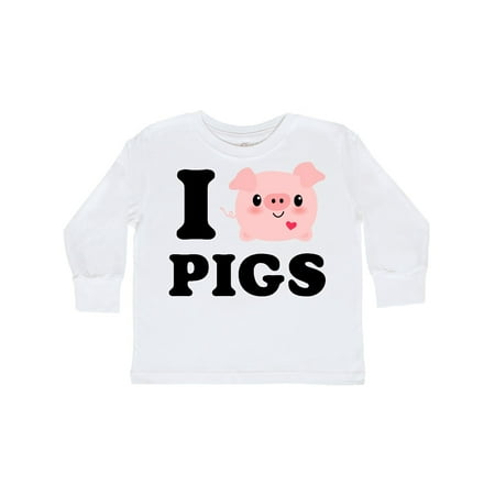 

Inktastic I Love Pigs Gift Toddler Boy or Toddler Girl Long Sleeve T-Shirt