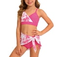 thumbnail image 2 of YMNXA Big Kids Girls 2 Piece Swimsuits Sleeveless Flower Print Top And Bottoms Bikinis Sets Comfortable Fashion Swimwear For Holiday Vacation Beach Pink 11-12 Years, 2 of 4