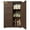 Dark Brown, variant on Aiho Pantry Storage Cabinet, 33" Wood Kitchen Pantry Storage Cabinet with 4 Drawers, 1 Door and 3 Shelves for Dining Room, Bedroom - White