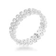 thumbnail image 1 of Femmes Clara 1 CT Cubique Zircone Rhodié Lunette Texturée Ensemble Anneau d'Éternité - Taille 5, 1 of 1