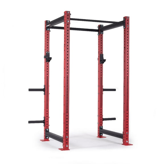 Titan Fitness X-3 Series 90" Red Bolt-Down Power Rack, 36" Depth, Rackable 1650 LB Cage, 1.25" and 2" Pull Up bars, Standard J-Hooks, Weight Plate Holders, Weightlifting and Strength Training