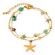 thumbnail image 1 of Pulsera de acero inoxidable con forma de estrella de mar de doble capa para mujer, 1 of 3