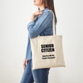 thumbnail image 3 of CafePress - Senior Citizen Tote Bag - Unisex Canvas Tote Bag, Beige, 1-Piece, 3 of 6