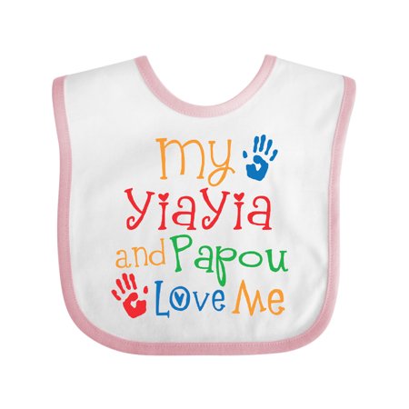 

Inktastic My YiaYia and Papou Love Me Gift Baby Boy or Baby Girl Bib