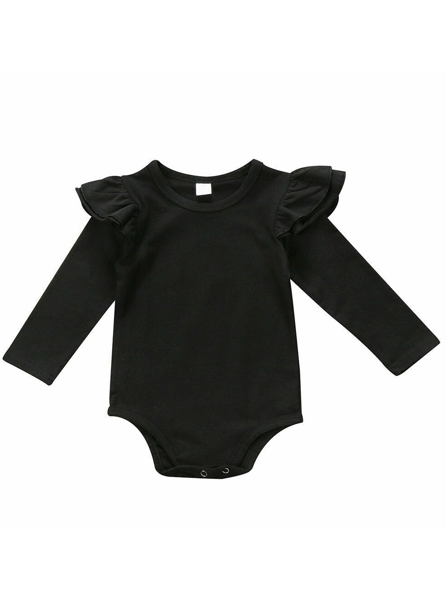baby girl black long sleeve bodysuit