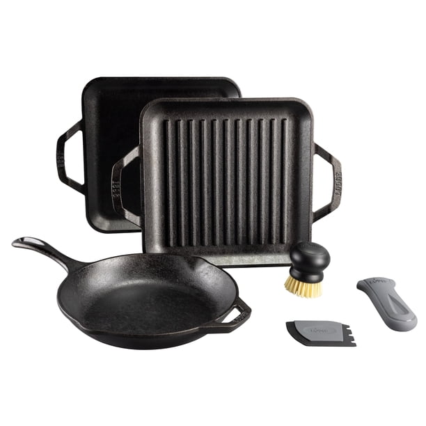 Set de utensilios de cocina Lodge Chef Collection Gourmet con 3 sartenes