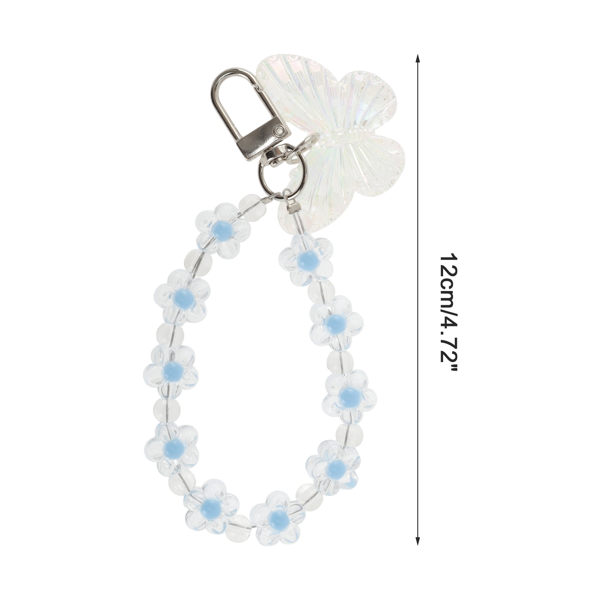 Unique Bargains Butterflies Flower Phone Charm Blue 1Pc