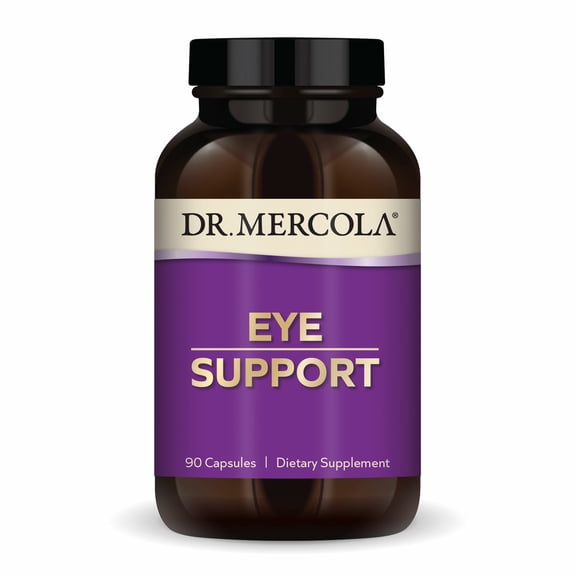 Dr. Mercola Eye Support - Supports Eye & Vision Health - with Lutein, Zeaxanthin, Organic Astaxanthin & Black Currant - Non-GMO, Gluten-Free & Soy Free - 90 Capsules (90 Servings)