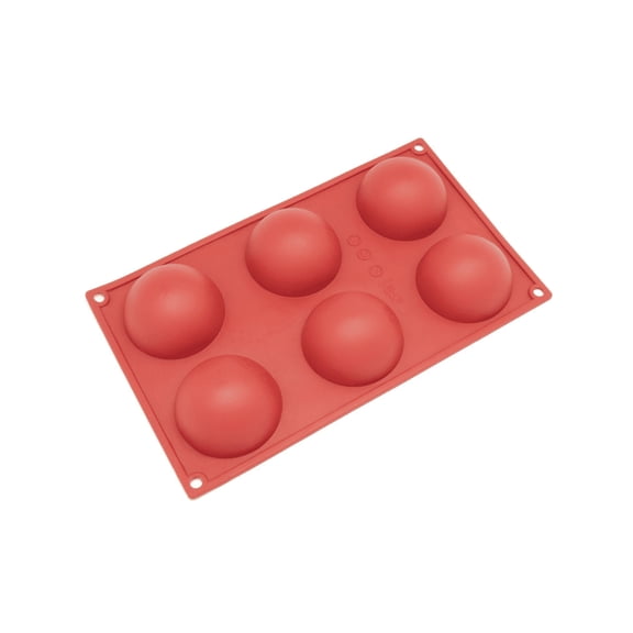 6-Cavity Half Circle Silicone Mold for Making Delicate Chocolate Desserts, Ice Cream Bombes, Cakes, Soap, Resin Items, and More