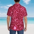 thumbnail image 4 of Gaeub Pink Glitter Print Men's Hawaiian Shirt,Button Down Short Sleeves Shirts,Tropical Beach Casual Button Down Shirts,X-Large, 4 of 7