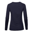 thumbnail image 3 of A2Y Women's Fitted Viscose V-Neck Long Sleeve Metal Button Detail Sweater Navy M, 3 of 6