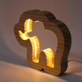 thumbnail image 4 of Elephant Wood Carving Lamp 3.3w Hollow Usb Powered Led Beads Night Light For Office Bedroom, 4 of 5