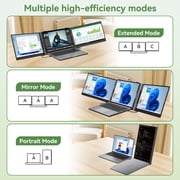 Blackview Triple Laptop Screen Extender Monitor 15.6, 1080P FHD IPS Portable Monitor for 14-17.3 Laptop Extension Travel, Type-C/USB-A/HDMI Plug & Play for Windows/Mac/Mobile