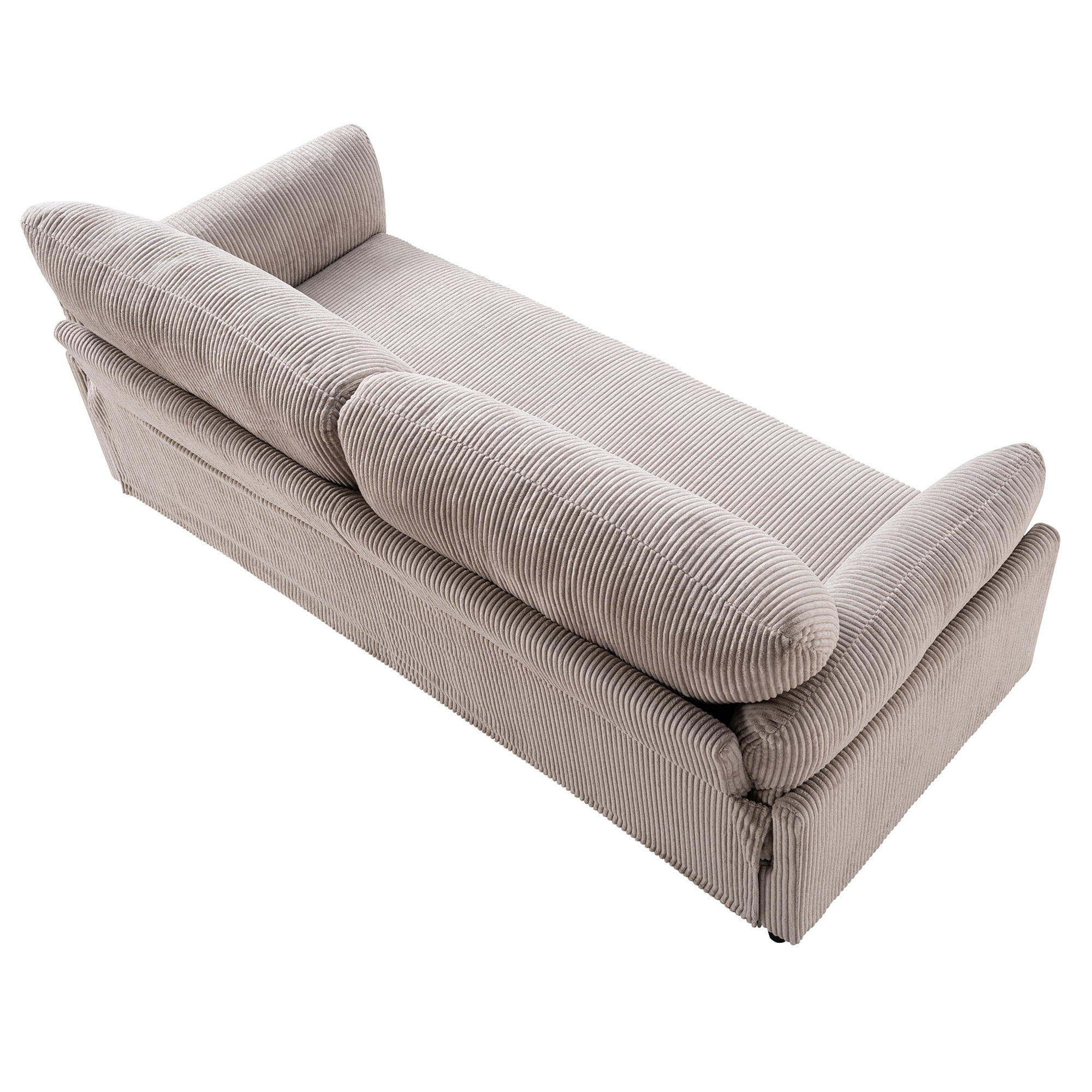 Lunale 82" Oversized Loveseat Sofa, Modern 2-Seater Cloud Couch for Living Room, Camel Corduroy