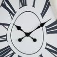 thumbnail image 5 of DecMode 23" White Wooden Abstract Wavy Wall Clock with Roman Numerals, 5 of 9