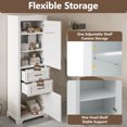 thumbnail image 4 of Noble House 71" Freestanding Bathroom Cabinet with Soft-Close Doors, 2 Drawers, Adjustable Shelves, White, 4 of 11
