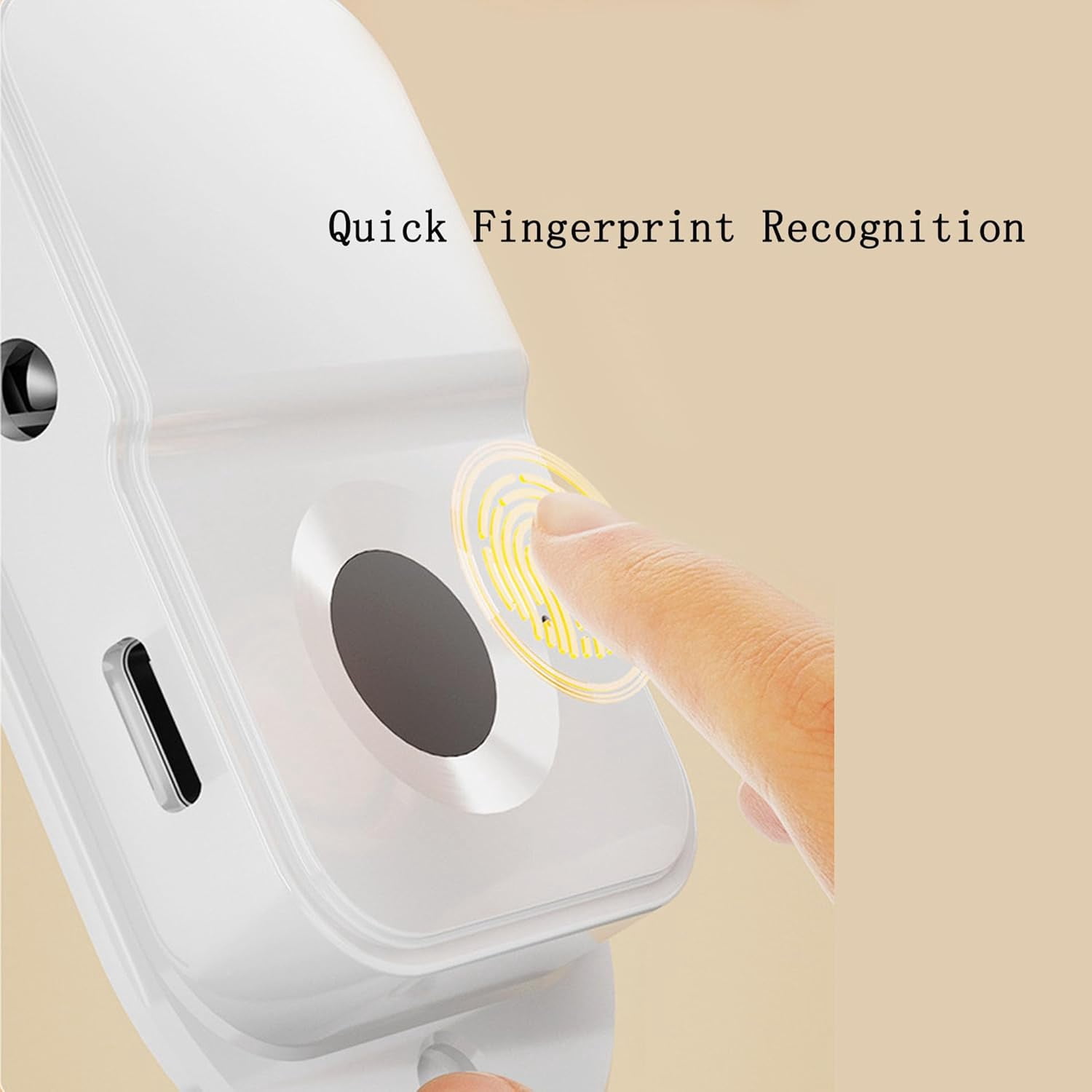 2 Pcs Fingerprint Fridge Lock,Smart Combination Fridge Lock, Child & Pet Proof Security Cabinet Safety Locks, for Fridge, Cabinets, Window,Drawers (white and black)