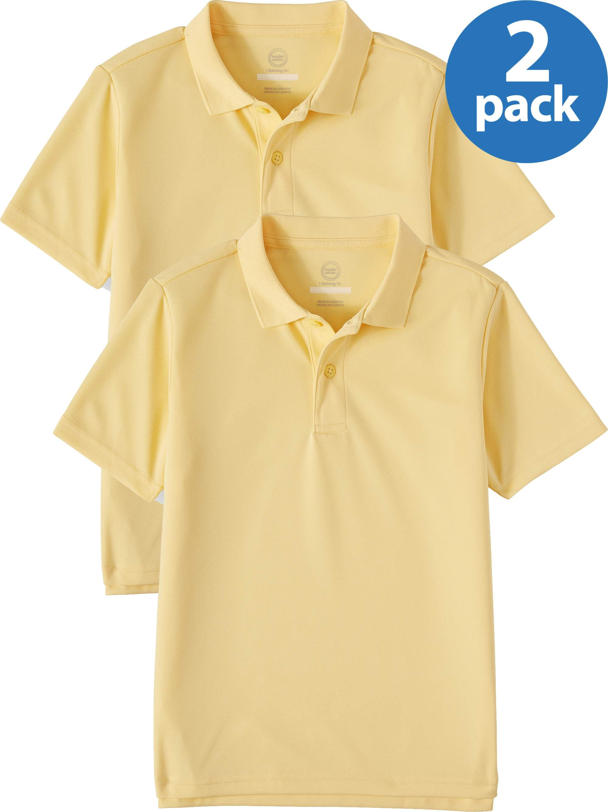2 Pack Fruit Of The Loom Childrens Polo Shirts Boys Girls School Uniform All Colours and Sizes