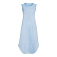 thumbnail image 6 of Time and Tru Women's Sleeveless Curve Hem Henley Midi Dress, 6 of 6