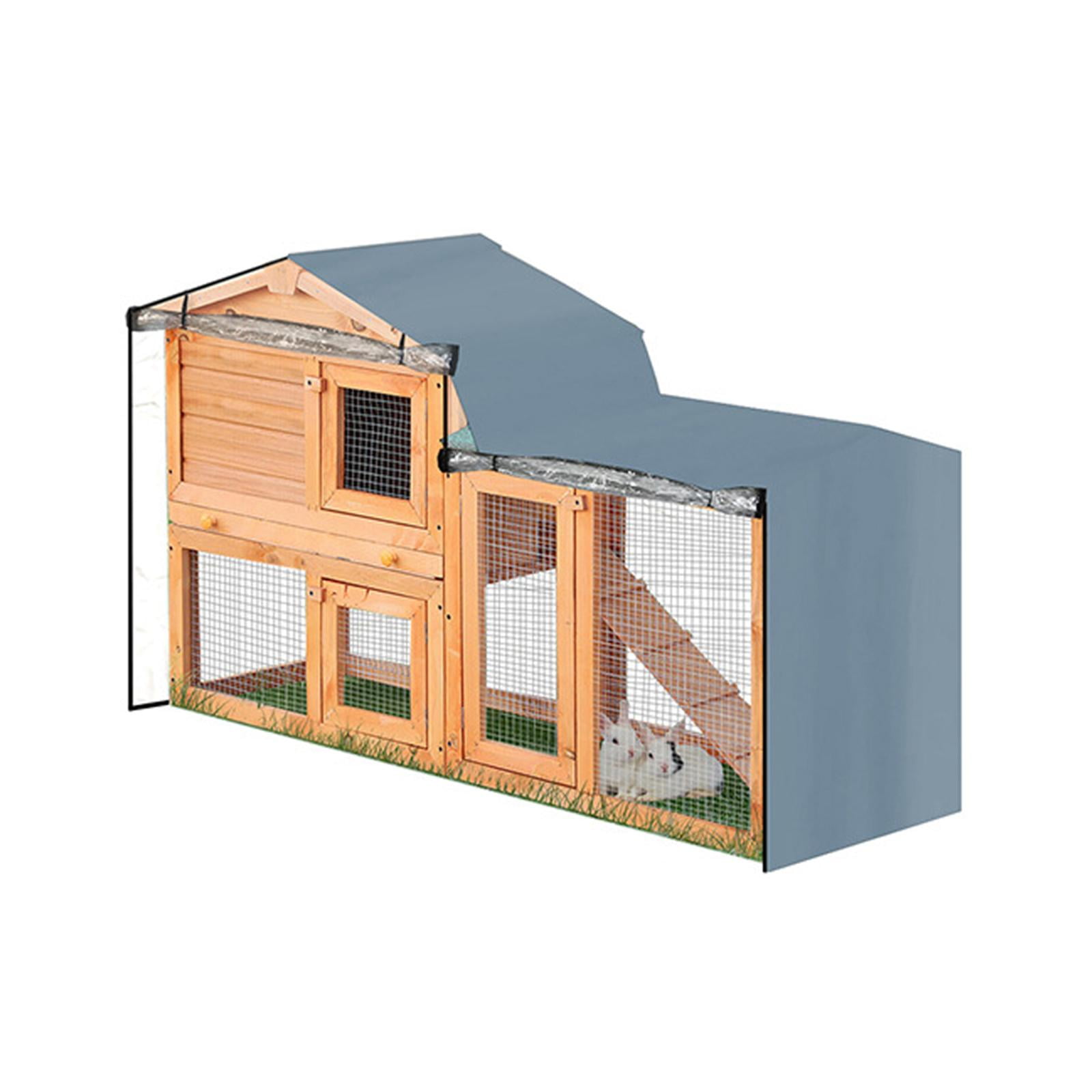 Rabbit Hutch Cover Dust Cover Waterproof Bunny Cage Cover Protection Roof for Pet House Guinea Pig Small Animal Hutch Winter /Outdoor/Indoor Gray 147x52x86cm