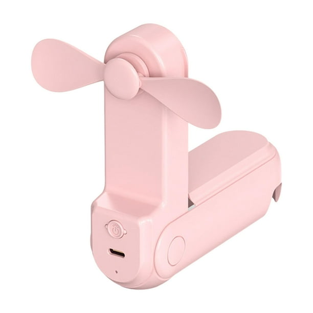 Ventilador portátil de mano, fácil de usar, plegable, para niños, interior y exterior, para hombres. Rosa