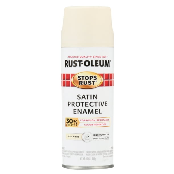 Shell White RustOleum Stops Rust Advanced Protective Enamel Satin