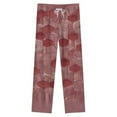 thumbnail image 4 of Red Hexagon Textured Pattern Design Winter Female Pants Flannel High Waist Women Pants Lady Warm Straight Leg Plush Trousers, 4 of 7